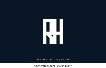 Alphabet letters Initial Monogram Logo RH, HR