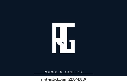 Letras alfabéticas Iniciales Monograma RG , GR