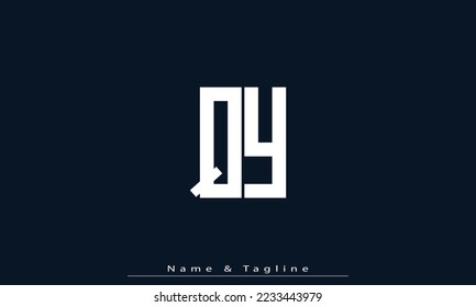 Alphabet letters Initial Monogram Logo QY, YQ