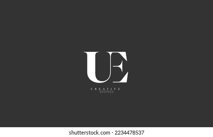Alphabet letters Initial Monogram Logo UE EU E