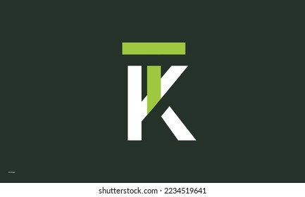 Alphabet letters Initials Monogram logo KT, TK, K and T