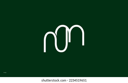 Letras alfabéticas Iniciales Logotipo Monograma NM, MN, N y M
