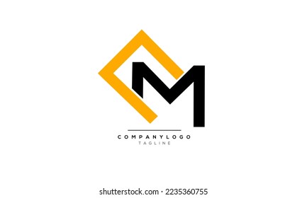 Letras alfabéticas Iniciales Monograma CM, CM INITIAL, letra CM