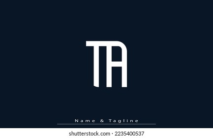 Alphabet letters Initial Monogram Logo TA, AT