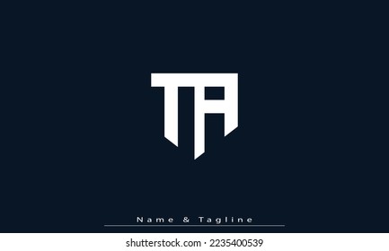 Alphabet letters Initial Monogram Logo TA, AT