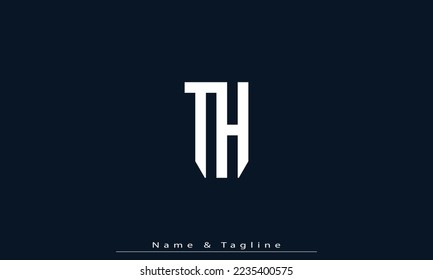 Alphabet letters Initial Monogram Logo TH, HT