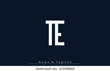 Alphabet letters Initial Monogram logo TE, ET