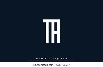 Alphabet letters Initial Monogram Logo TA, AT