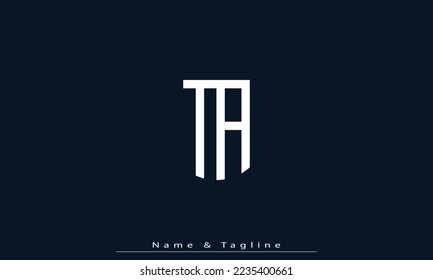 Alphabet letters Initial Monogram Logo TA, AT