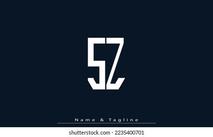 Letras alfabéticas Iniciales Monograma SZ , ZS