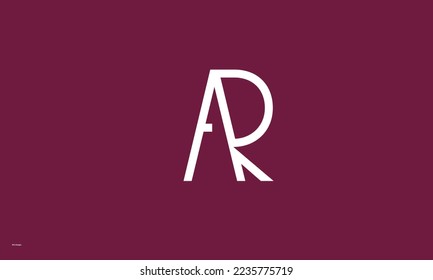 Alphabet letters Initials Monogram logo AR, RA, A and R