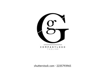 Letras alfabéticas Iniciales Logo Monograma GG, GG INITIAL, letra GG