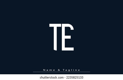 Letras alfabéticas Iniciales Monograma TE , ET