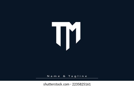 Letras alfabéticas Iniciales Monograma TM , MT
