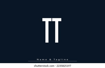 Letras alfabéticas Iniciales Monograma TT 