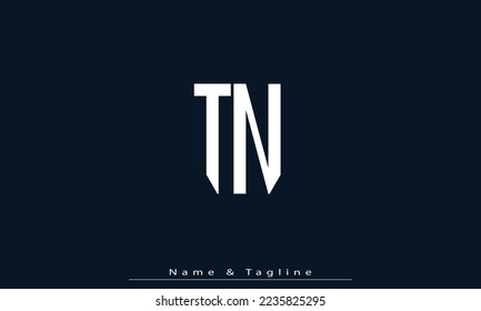 Letras alfabéticas Iniciales Monograma TN , NT