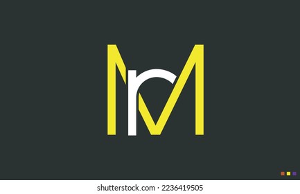 Letras alfabéticas Iniciales Monograma MR, RM, M y R