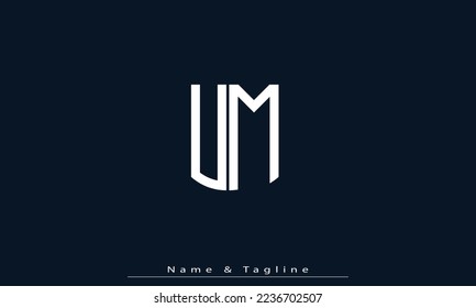 Alphabet letters Initials Monogram logo UM , MU