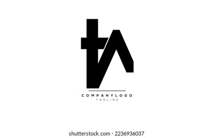 Alphabet letters Initial Monogram Logo TA, TA INITIAL, TA Letter