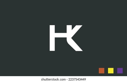 Alphabet letters Initials Monogram logo HK, KH, H and K