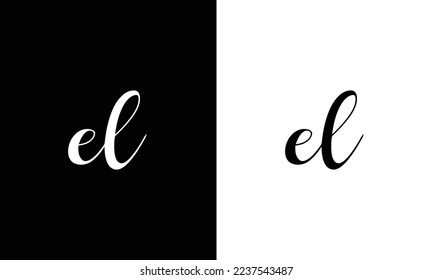 Alphabet letters Initials Monogram logo EL, LE, E and L