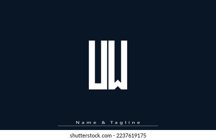 Alphabet letters Initial Monogram Logo UW , WU