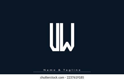 Alphabet letters Initial Monogram Logo UW , WU