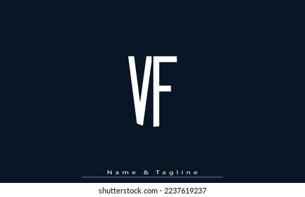 Letras alfabéticas Iniciales Monograma VF , FV