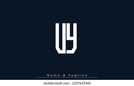 Letras alfabéticas Iniciales Monograma UY , YU