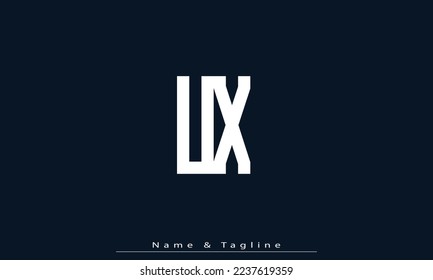 Alphabet letters Initials Monogram logo UX , XU