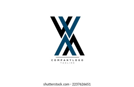 Alphabet letters Initial Monogram Logo WM, WM INITIAL, WM-Brief