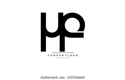 Alphabet letters Initials Monogram logo HP, HP INITIAL, HP letter