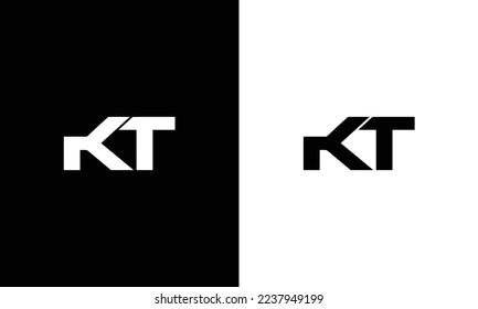 Letras alfabéticas Iniciales Logotipo Monograma KT, TK, K y T