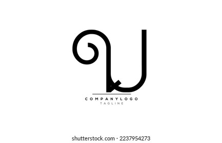 Alphabet letters Initials Monogram logo QU, QU INITIAL, QU letter