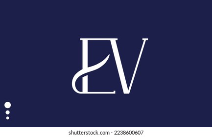 Letras alfabéticas Iniciales Logotipo Monograma EV, VE, E y V