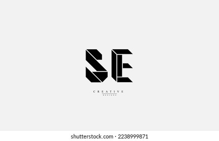 Alphabet letters Initials Monogram logo SE ES S E