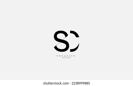 Alphabet letters Initials Monogram logo SC CS S C