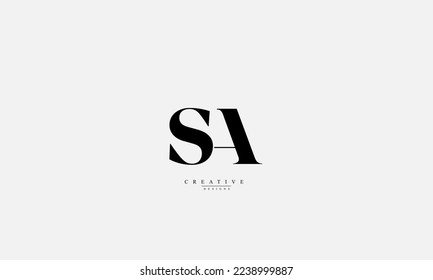 Alphabet letters Initial Monogram Logo SA AS S A