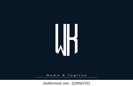 Alphabet letters Initial Monogram Logo WK, KW