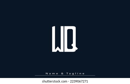 Letras alfabéticas Iniciales Monograma WQ , QW