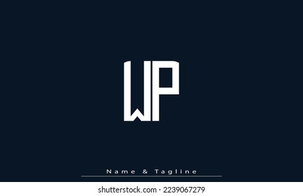 Alphabet letters Initial Monogram Logo WP, PW