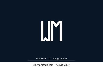 Alphabet letters Initials Monogram logo WM , MW