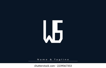Letras alfabéticas Iniciales Monograma WS , SW