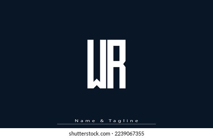 Letras alfabéticas Iniciales Logo Monograma WR , RW