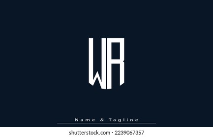 Letras alfabéticas Iniciales Logo Monograma WR , RW