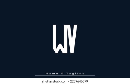 Alphabet letters Initial Monogram Logo WV, VW