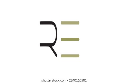 Alphabet letters Initials Monogram logo RE, ER, R and E