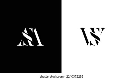 Alphabet letters Initials Monogram logo WS, MS