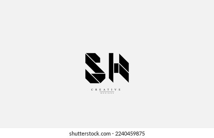 Alphabet letters Initials Monogram logo SH HS S H
