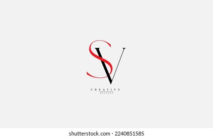 Alphabet letters Initials Monogram logo SV VS S V
